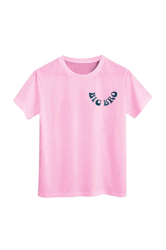 Big Brother Shirts Toddler Baby Boy Cool Big Bro Club T-Shirt Summer Tees Announcement Outfit Short Sleeve Tops Pink 10-11 Years