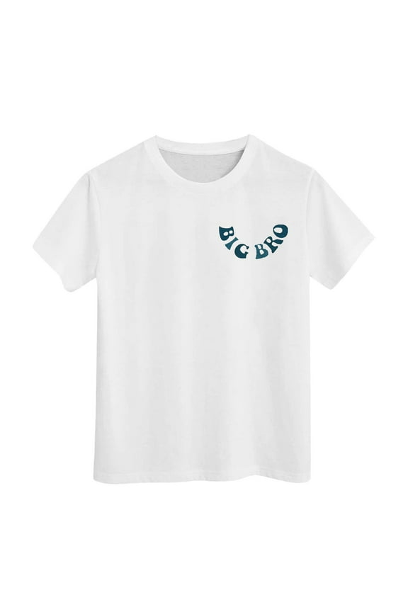 Big Brother Shirts Toddler Baby Boy Cool Big Bro Club T-Shirt Summer Tees Announcement Outfit Short Sleeve Tops White 6-7 Years