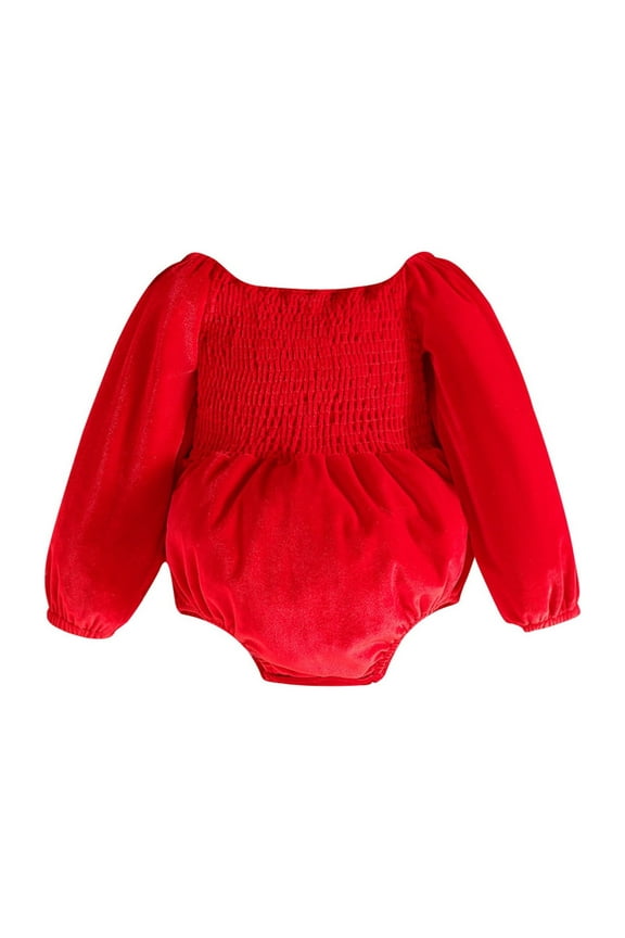 Big Sister Little Sister Xmas Matching Outfits Baby Velvet Onesie Romper Tutu Dress Toddler Girl Christmas Clothes Red 6-9 Months