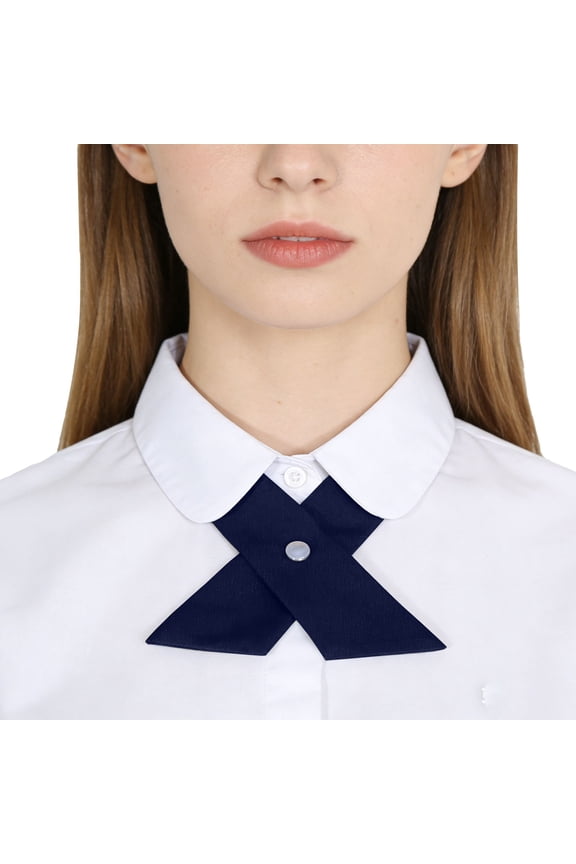 Black Bow Tie for Women, Adjustable Criss Cross Bow Ties Girls Uniform Ties Crossover Bowtie for School Graduation