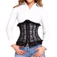 thumbnail image 1 of SRZYMJ Black Underbust Corset - Sheer Lace Corset Women Fashion Mesh Boned Corset Top, 1 of 8