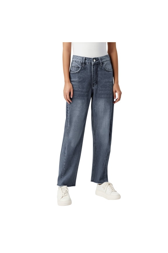 Bootcut Jeans Women's 2025 Women's High Waist Straight Leg Denim Pants Comfortable Stretch Trousers with Loose Fit for Everyday