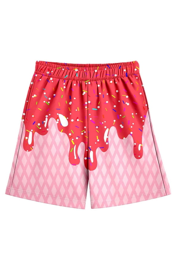Boy Swim Trunks Waffle Or Cone Bathing Suit Swimsuit,Toddler Beach Board Shorts Red 2-3 Years