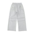 thumbnail image 1 of SRZYMJ Boys Baggy Pants Contrast Piping Drawstring Sweatpants Fashion Unisex Oversized Cargo Pants Light Gray 5-6 Years, 1 of 4