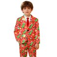 thumbnail image 1 of SRZYMJ Boys Formal Blazers Casual Button Suit Jackets Dress School Sport Coats Red 7-8 Years, 1 of 4