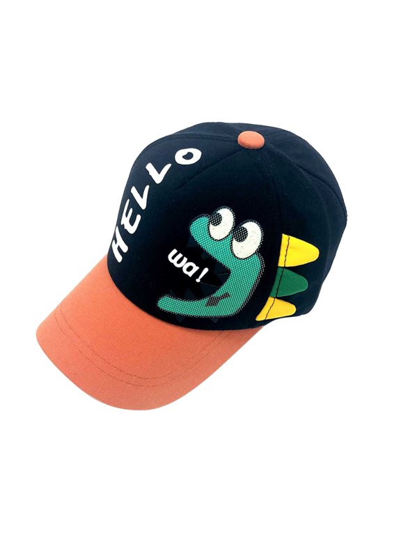 Boys Girls Casual Washed Baseball Cap, Tyrannosaurus Rex Dinosaur Embroidery Sun Hat, Korean Style Adjustable Kids Baseball Hat for Spring Summer 2-8 Years