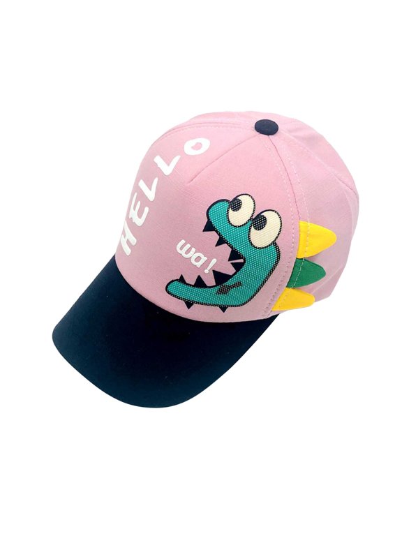 Boys Girls Casual Washed Baseball Cap, Tyrannosaurus Rex Dinosaur Embroidery Sun Hat, Korean Style Adjustable Kids Baseball Hat for Spring Summer 2-8 Years