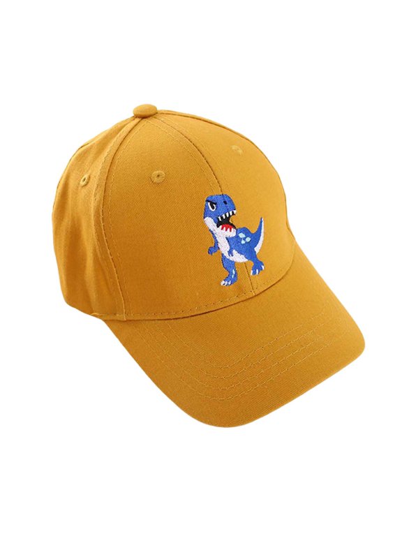 Boys Girls Casual Washed Baseball Cap, Tyrannosaurus Rex Dinosaur Embroidery Sun Hat, Korean Style Adjustable Kids Baseball Hat for Spring Summer 2-8 Years