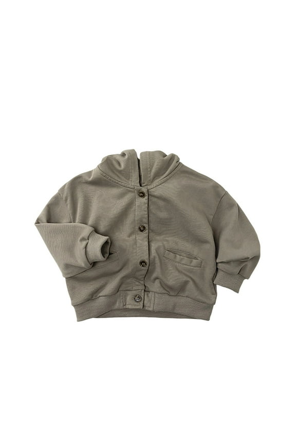 Boys Girls Knitted Pullover Sweater Top Autumn Winter Kids Outerwear Casual Warm Comfortable Soft Lightweight Coat Jacket For Children Grey 9-12 Months