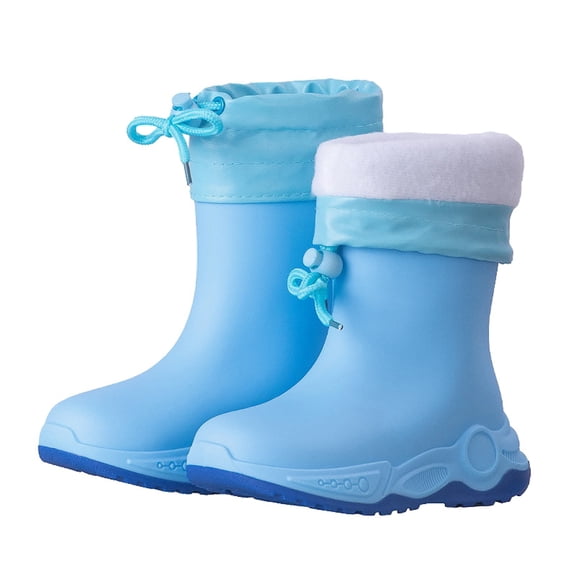 SRZYMJ Boys Rain Boots For Outdoor Play And All Season Wear With Comfortable Durable Design For Kids And Toddlers In Various Activities Blue 9-10