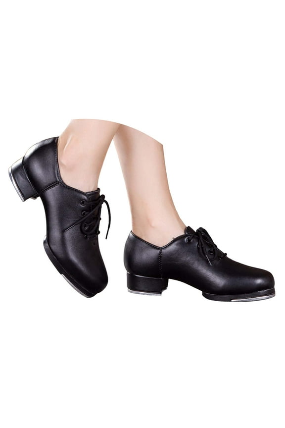 Boys Tap Dance Shoes Soft Sole Lightweight Design for Daily Casual Wear and Outdoor Activities Black 5-5.5 Years