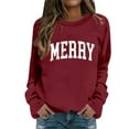 thumbnail image 1 of SRZYMJ Christmas Sweatshirt Merry Christmas Shirts : Women Christmas Sequin Outfits Christmas Long Sleeve Pullover Tops, 1 of 4