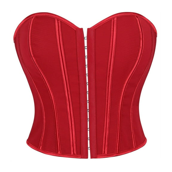 SRZYMJ Corset Top Bustier Renaissance Lace up Women Overbust Satin Plus Size