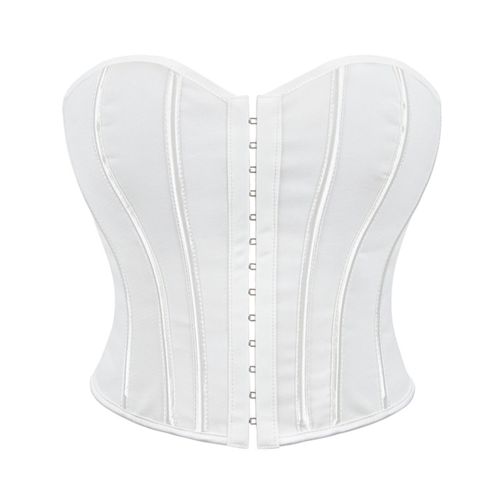 SRZYMJ Corset Top Bustier Renaissance Lace up Women Overbust Satin Plus ...