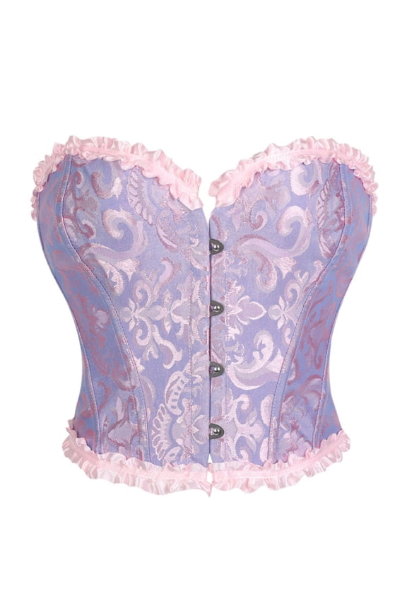 Corset Tops for Women, Bustier Shapewear Bodysuit Short Lace Front Closure Bustier Corset Top Shapewear Bodysuit
