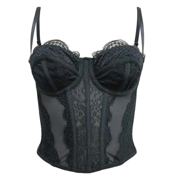 SRZYMJ Corset Tops for Women Lace Corset Top for Evening Parties and with Comfortable Shaping Design and Stylish Solid Color