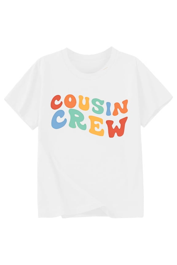 Cousin Crew Shirt for Toddler Boys Girls Cousin Matching Outfits T-Shirt Summer Beach Vacation Tees White 120