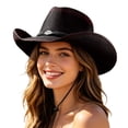 thumbnail image 1 of SRZYMJ Cowboy Hat,Cowgirl hat,Brown Cowboy Hats for Women/Mens Straw Wide with Shapeable Brim Western Cowboy Hat for Womens, 1 of 5