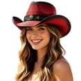 thumbnail image 1 of SRZYMJ Cowboy Hat,Cowgirl hat,Brown Cowboy Hats for Women/Mens Straw Wide with Shapeable Brim Western Cowboy Hat for Womens, 1 of 8