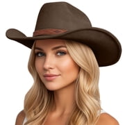 SRZYMJ Cowboy Hat for Men Women Classic Cowgirl Hat Wide Brim Western Women Mens Cowboy Hats Christmas Cowgirl Hats Gifts
