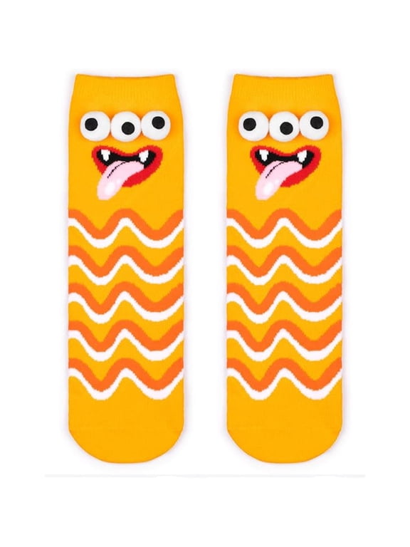 Crazy Socks for Kids Silly 3D Big Eyes Funny Short Crew Socks Funny 3D Eyes Short Socks for Toddler White Elephant Gifts & Crazy Sock Day