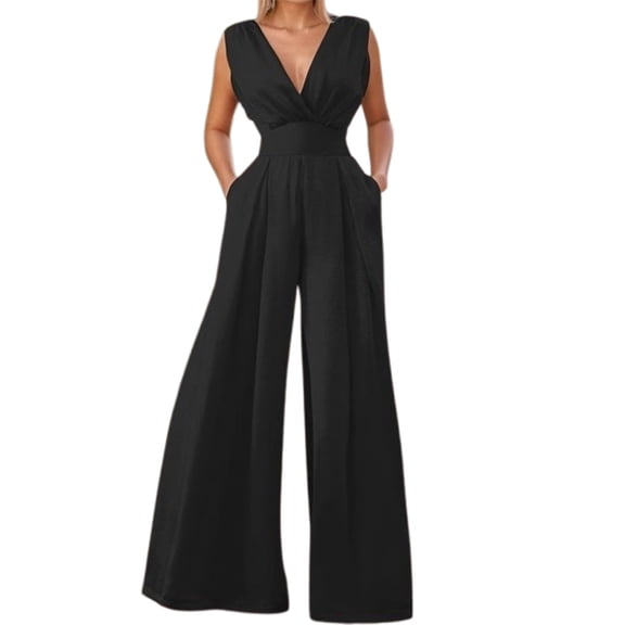 SRZYMJ Elegant Plus Size Womens Jumpsuit for Everyday Wear Slim Fit High Waist Straight Leg Design Versatile Casual and Outfits Comfortable Stretch Fabric