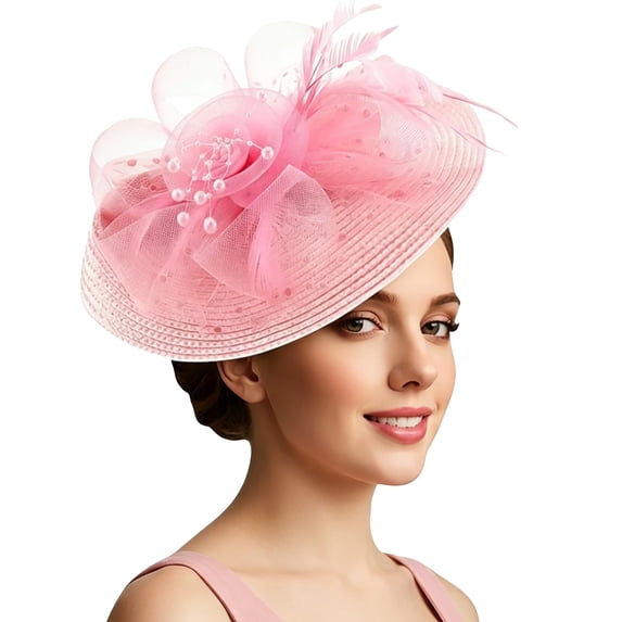 SRZYMJ Floral Wedding Hat for Womens Tea Party Fascinators Kentucky Derby Hats