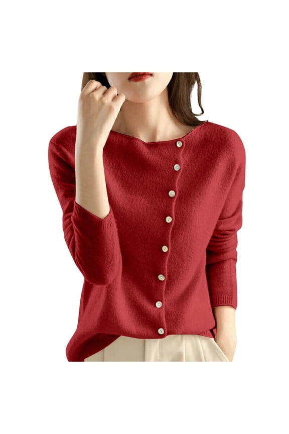French Retro Round Neck Knitted Pullover Sweater for Women Elegant Autumn Spring Casual Versatile Slim Fit Top