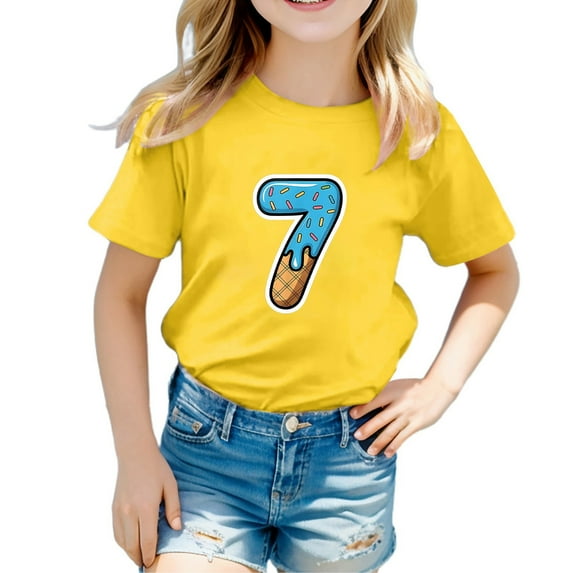 SRZYMJ Fun Six Seven 6 7 Meme Design 6 7 T-Shirt Girls Short Sleeve ...