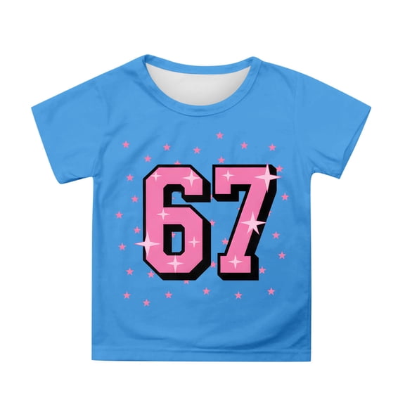 SRZYMJ Funny 67 Shirt for Kids Boys Girls 67 Meme Ice Cream Baseball Novelty Tees for Party Outfit