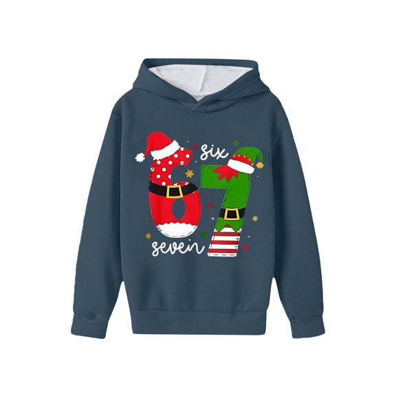 SRZYMJ Funny Six Seven 6 7 Meme Gen Alpha Slang Kids 67 Ice Cream Meme Hoodie Girls Boys Printed Long Sleeve Sweatshirt