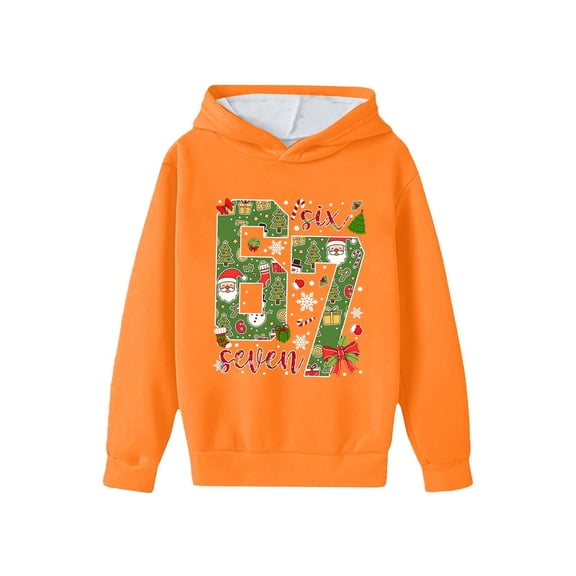 SRZYMJ Funny Six Seven 6 7 Meme Gen Alpha Slang Kids 67 Ice Cream Meme Hoodie Girls Boys Printed Long Sleeve Sweatshirt