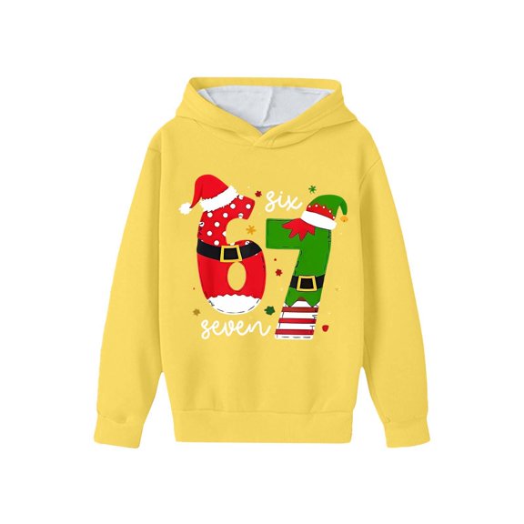 SRZYMJ Funny Six Seven 6 7 Meme Gen Alpha Slang Kids 67 Ice Cream Meme Hoodie Girls Boys Printed Long Sleeve Sweatshirt