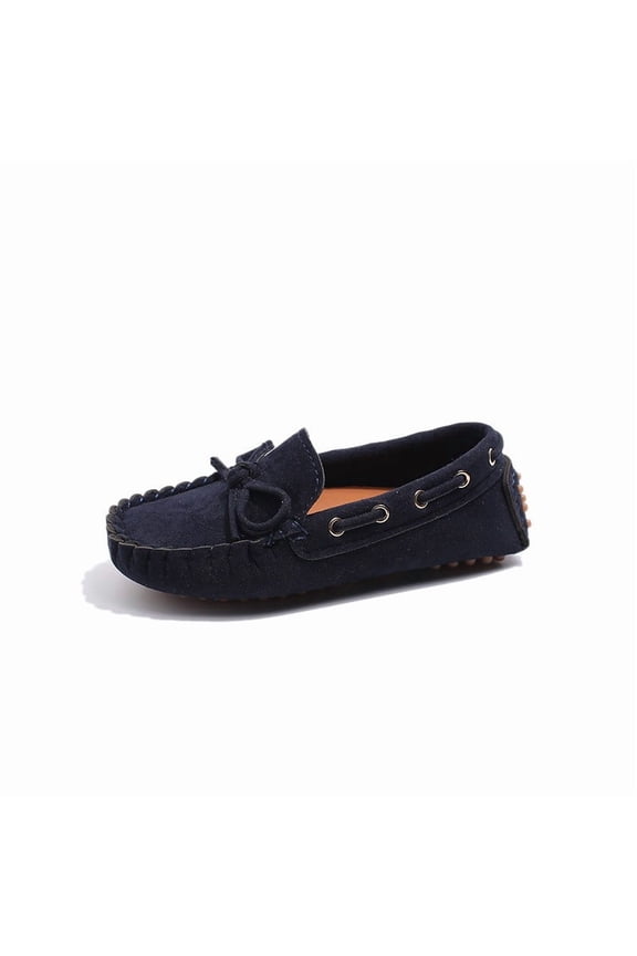 Girls Moccasin Shoes Indoor Outdoor Slip On Suede Moccasin Slipper Blue 2-2.5 Years