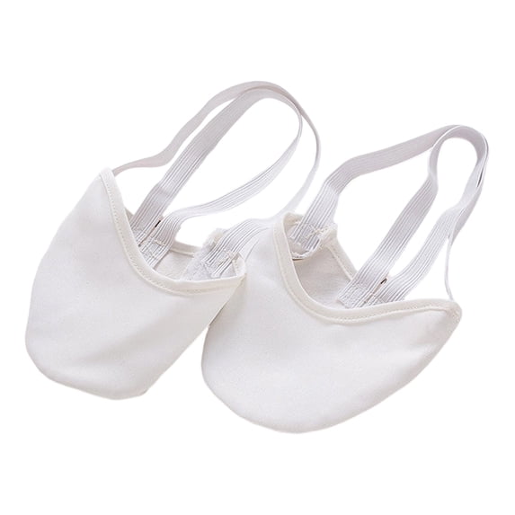 SRZYMJ Girls Pair Dancing Shoes, Half Fauleather Sole Ballet Pointe Dance Shoes Rhythmic Gymnastics Slippers White 9-13 Years
