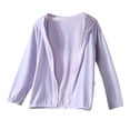 thumbnail image 1 of SRZYMJ Girls UPF 50+ Sun Protection Jacket Hooded Cooling Shirt Athletic Jacket for Women with Pocket Purple 14-15 Years, 1 of 2