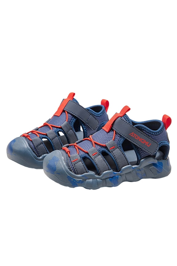 Girls Wide Toe Box Toddler Water Shoes Boys Girls Quick Dry Sandals Kids Breathable Lightweight Soft Flexible Non Adjustable Blue 4-4.5 Years
