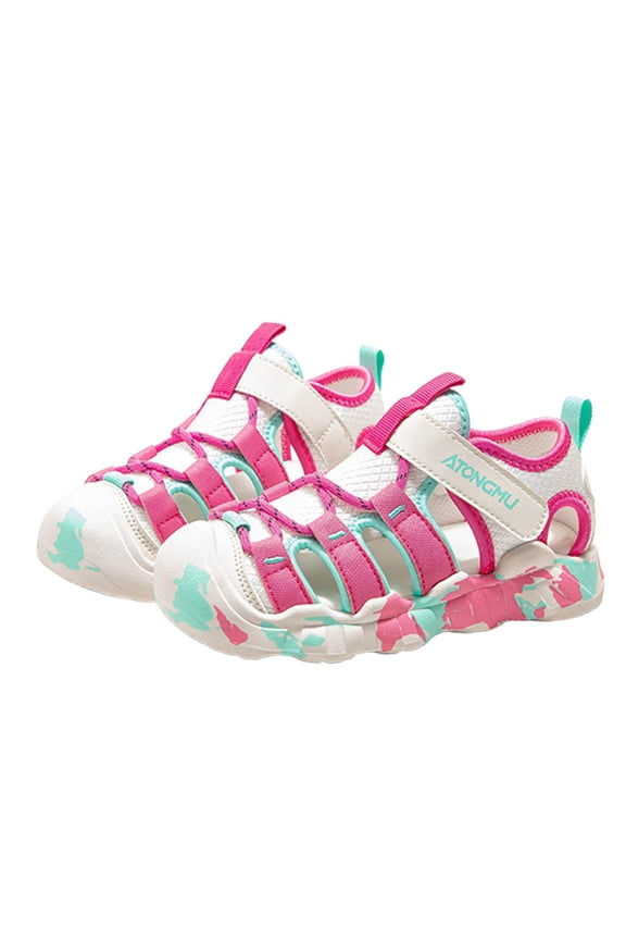 Girls Wide Toe Box Toddler Water Shoes Boys Girls Quick Dry Sandals Kids Breathable Lightweight Soft Flexible Non Adjustable Pink 6-7 Years