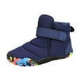 thumbnail image 1 of SRZYMJ Girls Winter Boots Cozy Lined Ankle Footwear For Youth Kids Comfortable Everyday Wear Dark Blue 4.5-5 Years, 1 of 9