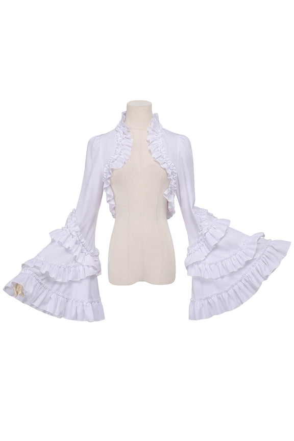 Gothic Victorian Blouse for Women Sweet Shirt High Low Irregular Ruffles Lotus Hem Tops