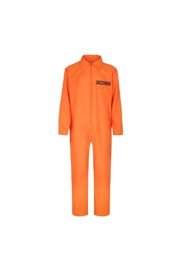 Halloween Adult Orange Prisoner Convict Outfit Unisex Jumpsuit With For Men Women Femme Homme