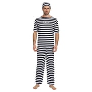 SRZYMJ Halloween Adult Orange Prisoner Convict Outfit Unisex Jumpsuit With For Men Women Femme Homme