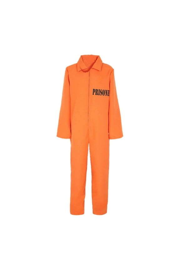 Halloween Adult Orange Prisoner Convict Outfit Unisex Jumpsuit With For Men Women Femme Homme