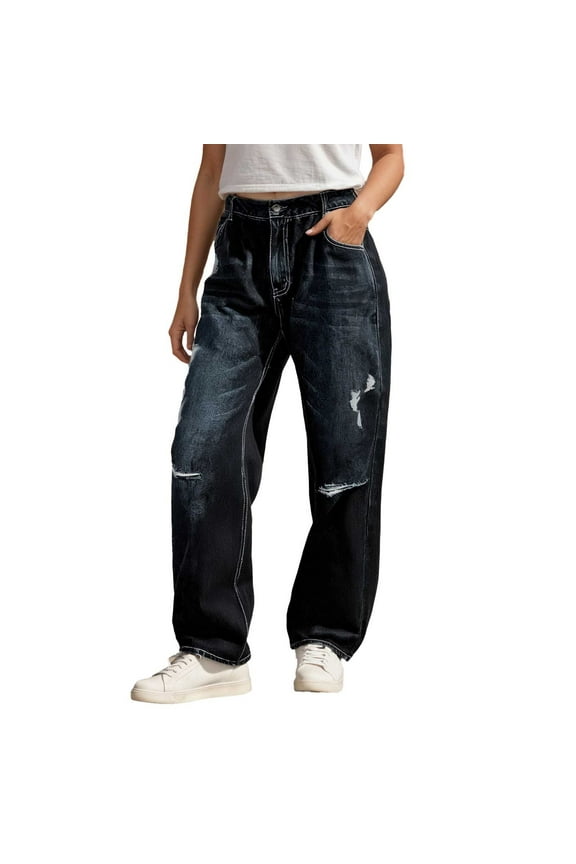 High-Rise Slim Fit Jeans European Women's Flared Denim Trousers Independent Station Washable Form Fitting Jeans with