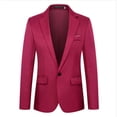 thumbnail image 1 of SRZYMJ Kids Boys Blazer Jackets Button Long Sleeve Formal Coats Slim Fit Wedding School Prom Party Suit Jacket Red 6XL, 1 of 2