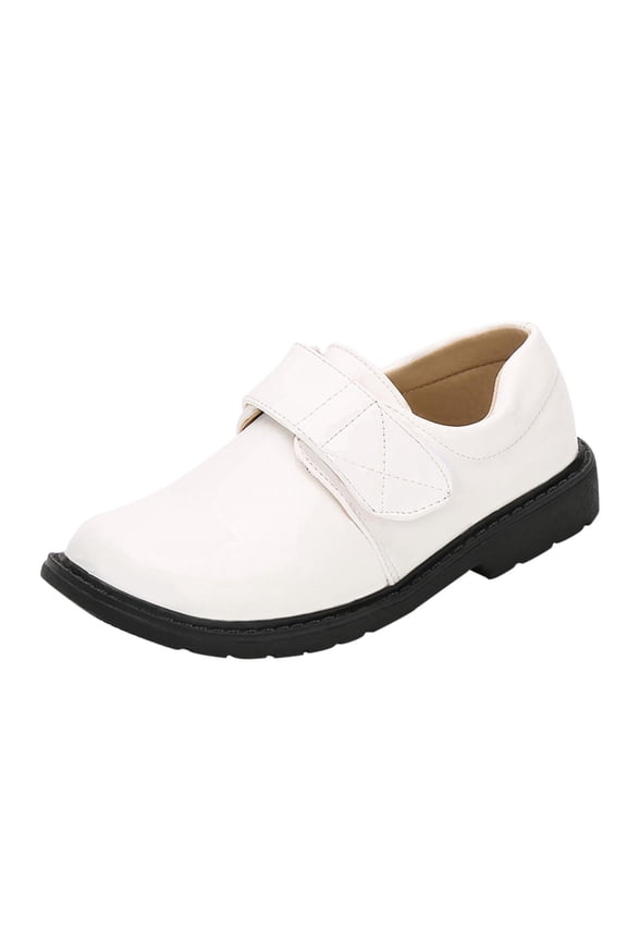 Kids Boys Dress Oxford Shoes Performance Sneakers Thick Sole Student Dress Boots Comfortable Solid Color Casual Shoes White 5.5-6 Years