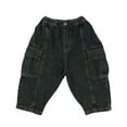 thumbnail image 1 of SRZYMJ Kids Boys Jeans Cargo Casual Pants Comfortable Denim Elastic Waist Trousers Denim Trousers Black 1-2 Years, 1 of 5