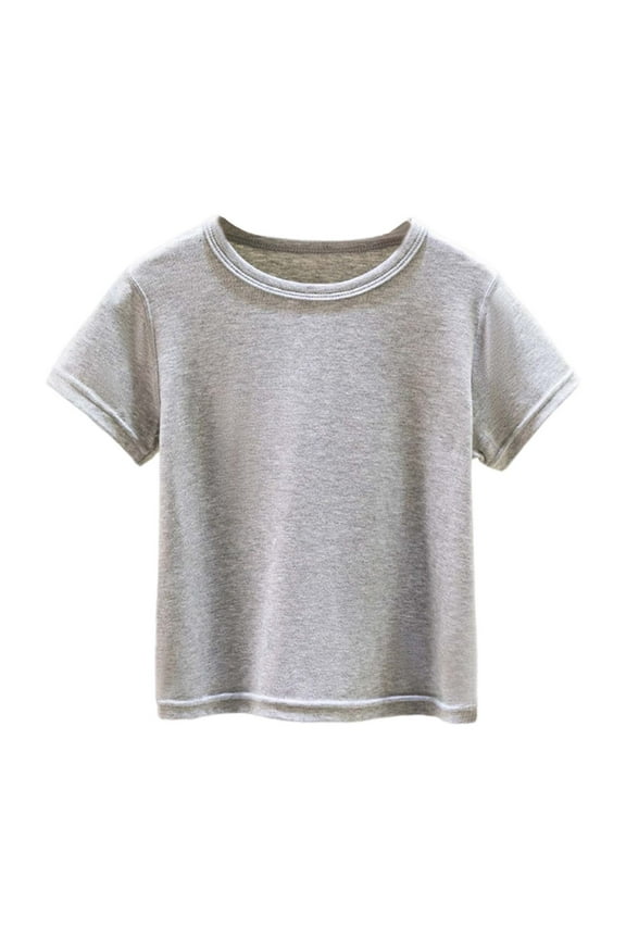 Kids Boys Short Sleeve T-Shirt Breathable Summer Tops for and Toddler Boys Lightweight Casual Short Sleeve Shirt Grey 3-4 Years
