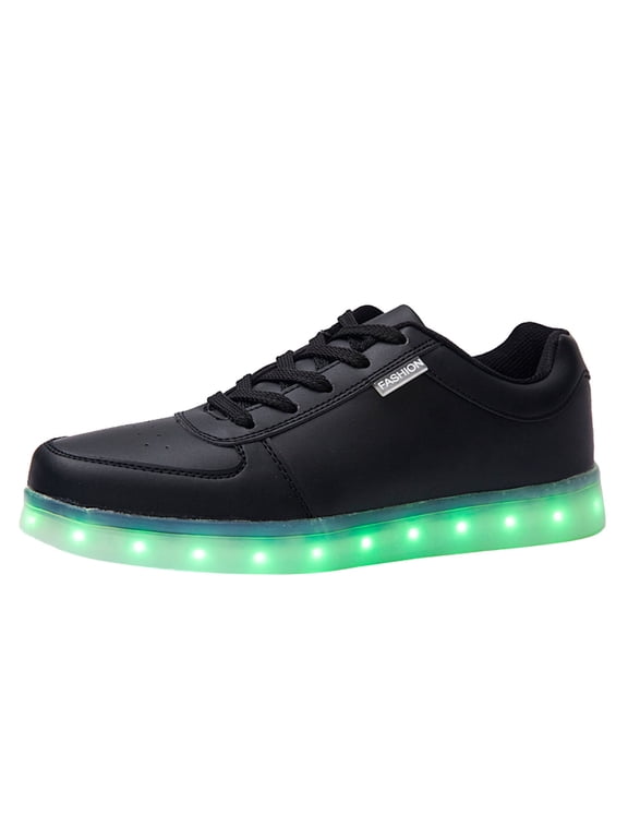 Kids Light Up Shoes Charging Flashing LED Sneakers Luminous Dancing Shoe for Boys and Girls Child Unisex Black 5.5-5 Years