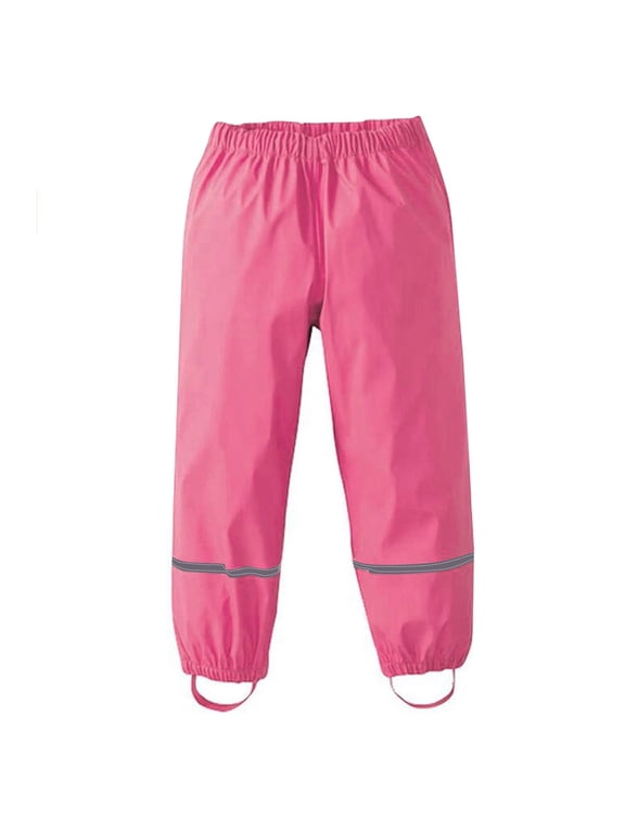 Kids Rain Pants Lightweight Waterproof Windbreak Pants Outdoor Mud Proof Elastic Trousers